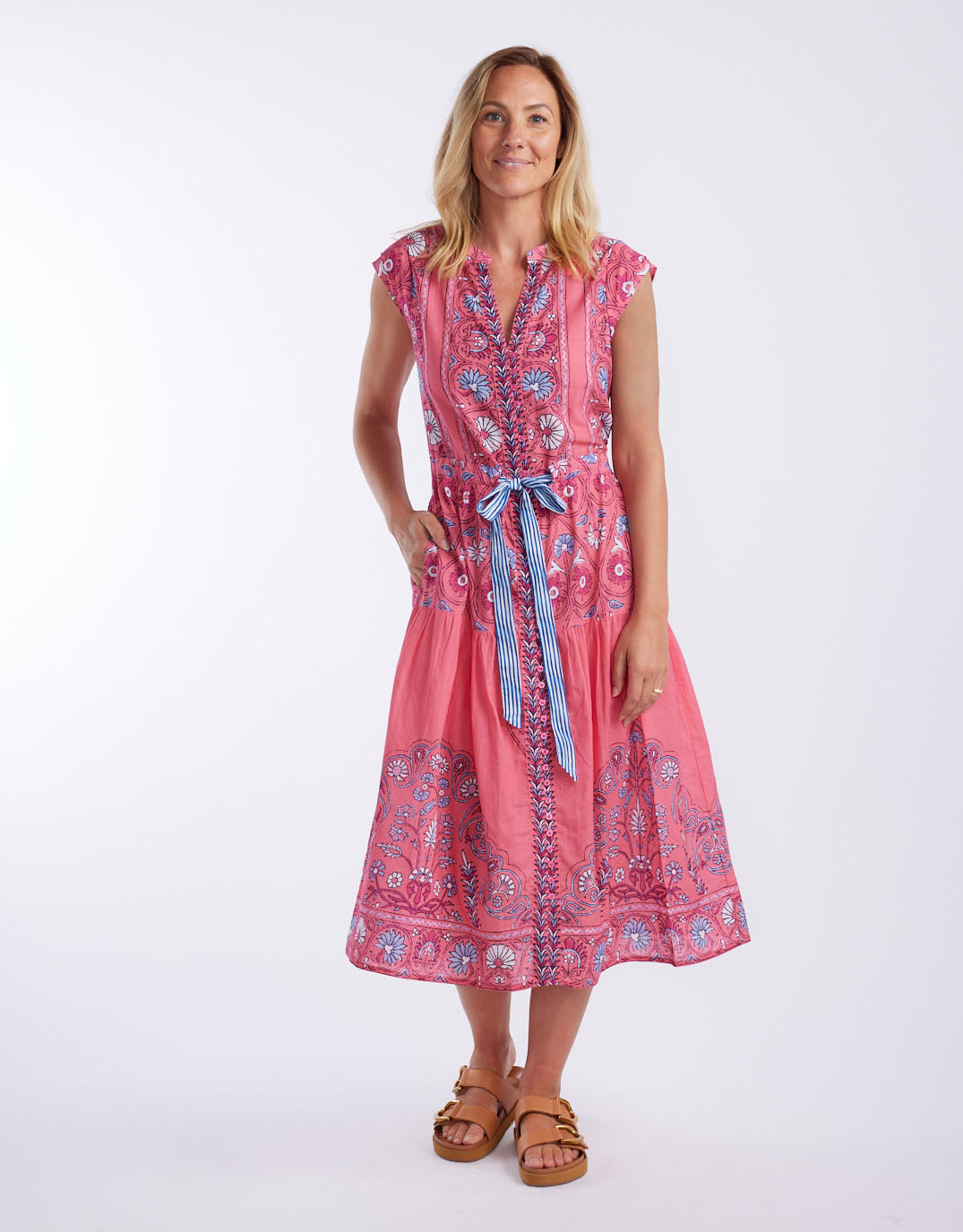 Image of Dresses. Productname: Daisy Boo Midi - in Hindi Raspberry colour by brand - Lola