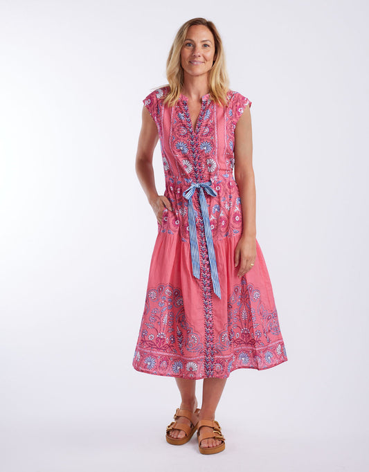 Image of Dresses. Productname: Daisy Boo Midi - in Hindi Raspberry colour by brand - Lola