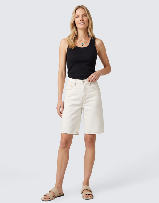 132 Fashion Lucie Denim Short (Off White)