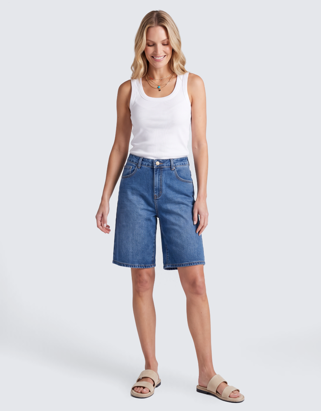 132 Fashion Lucie Denim Short (Mid Wash)