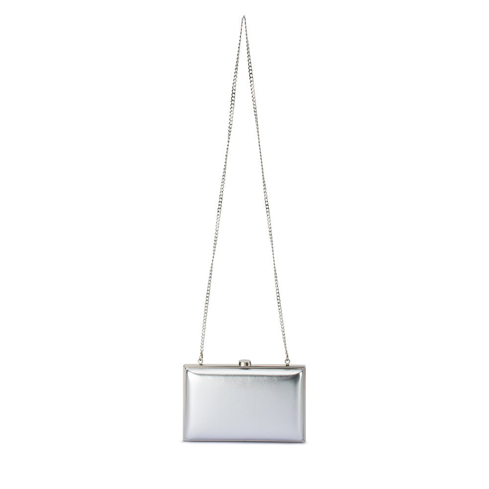 Olga Berg LUCY Metallic Clutch (Silver)