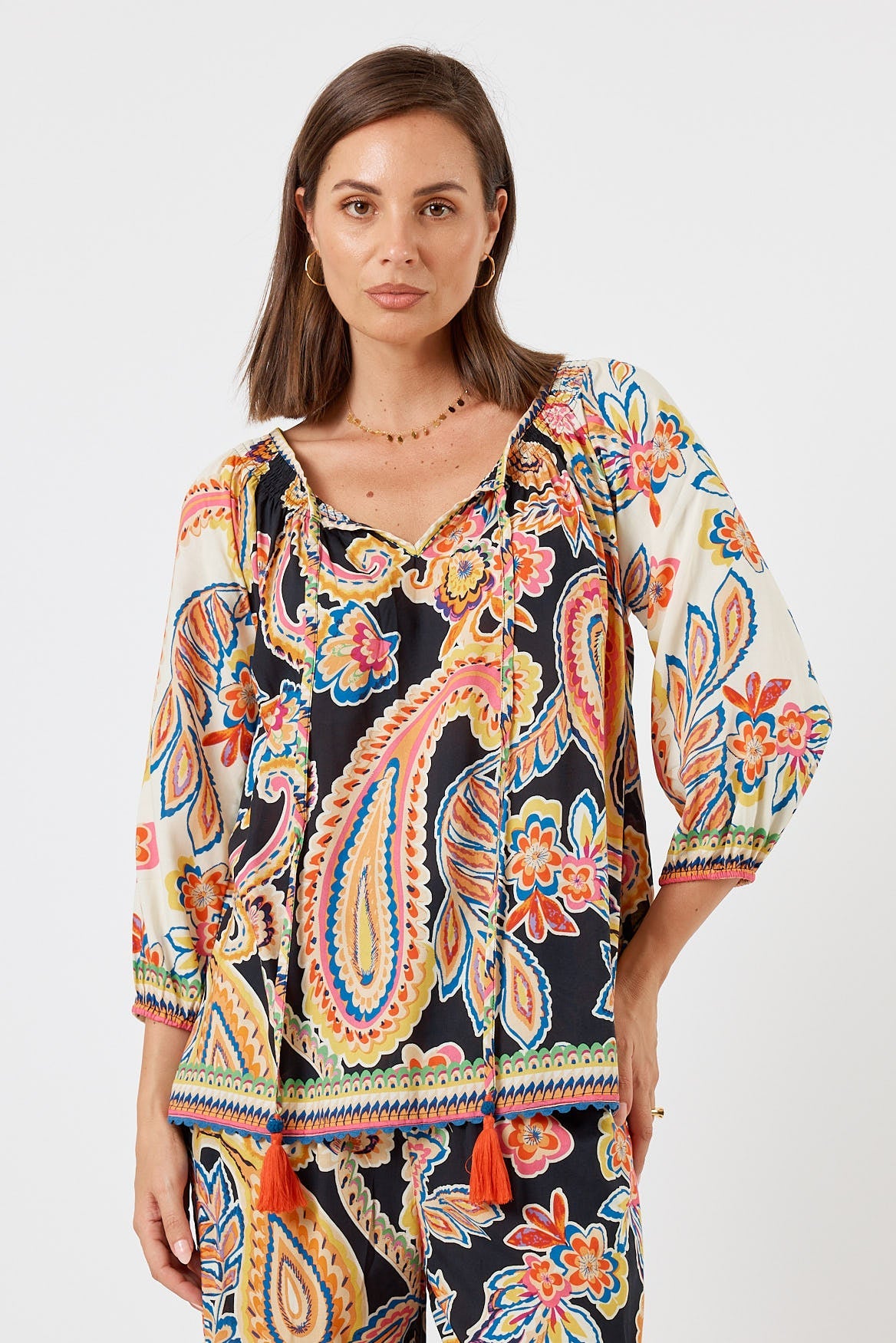 Image of a model wearing Tops. Product name - LulaLife Anouk Top in Top colour by brand - LulaLife