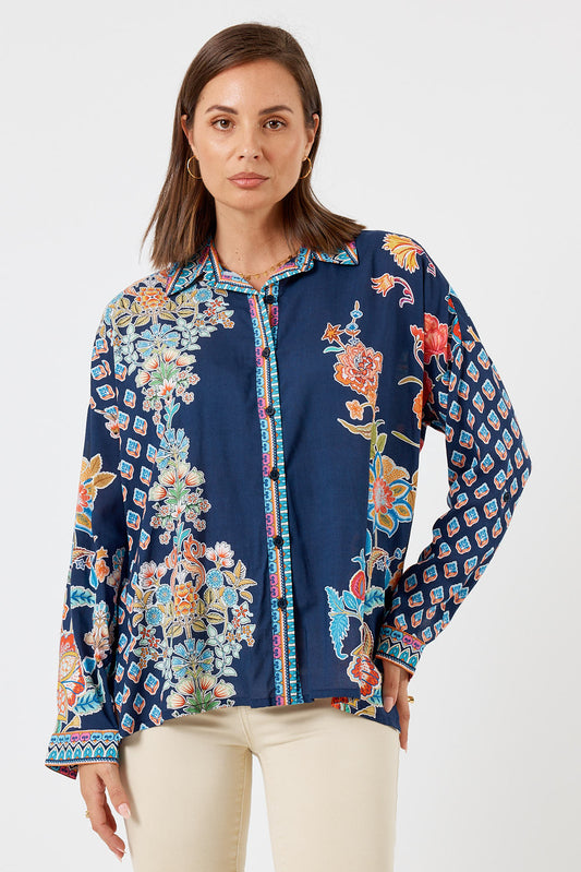 Image of Shirts. Productname: LulaLife Arden Shirt Navy in Navy colour by brand - LulaLife