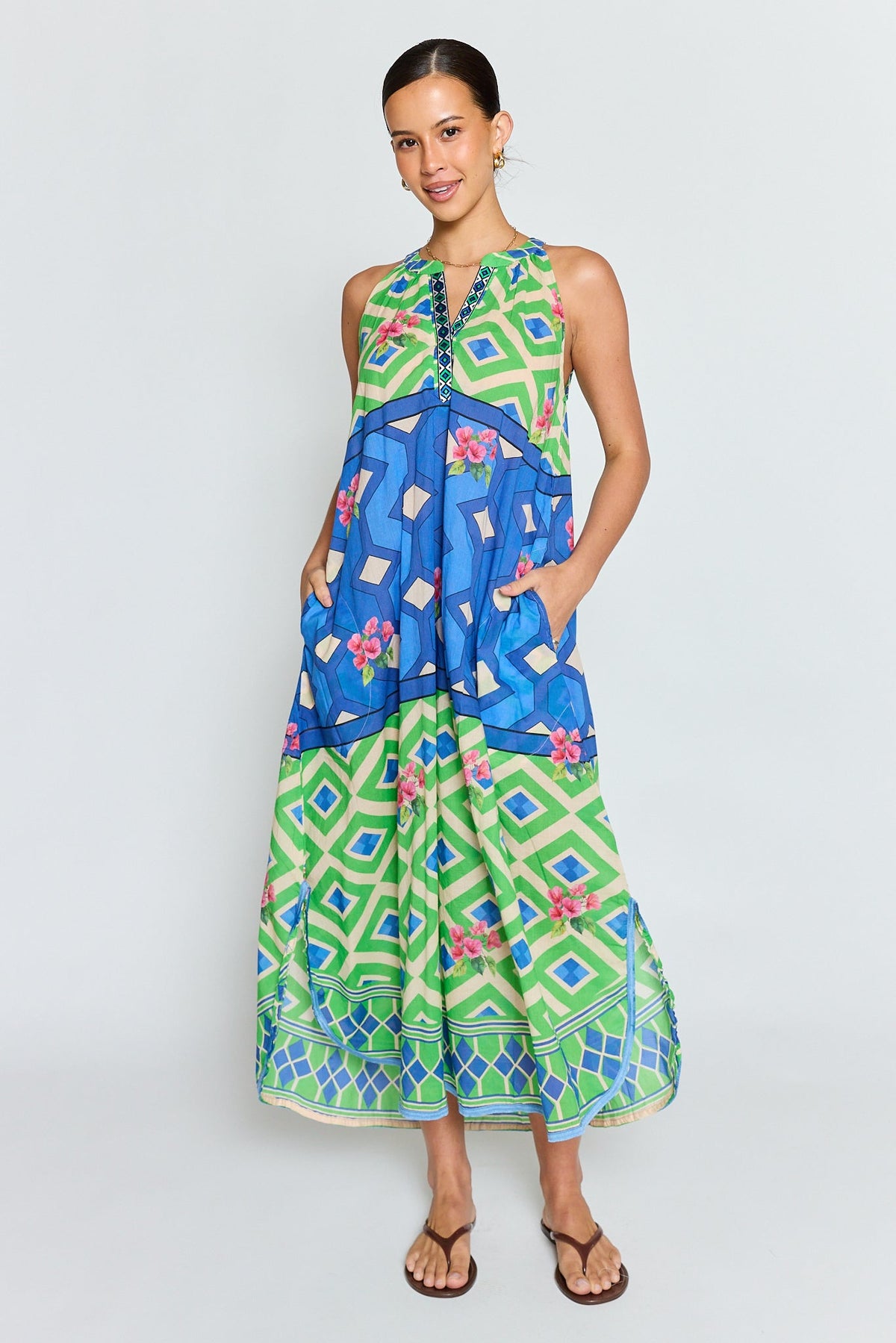Image of Dresses. Product name - PRE SALE | LulaLife Bella Vista Maxi Blueberry in Blue colour by brand - Lulalife