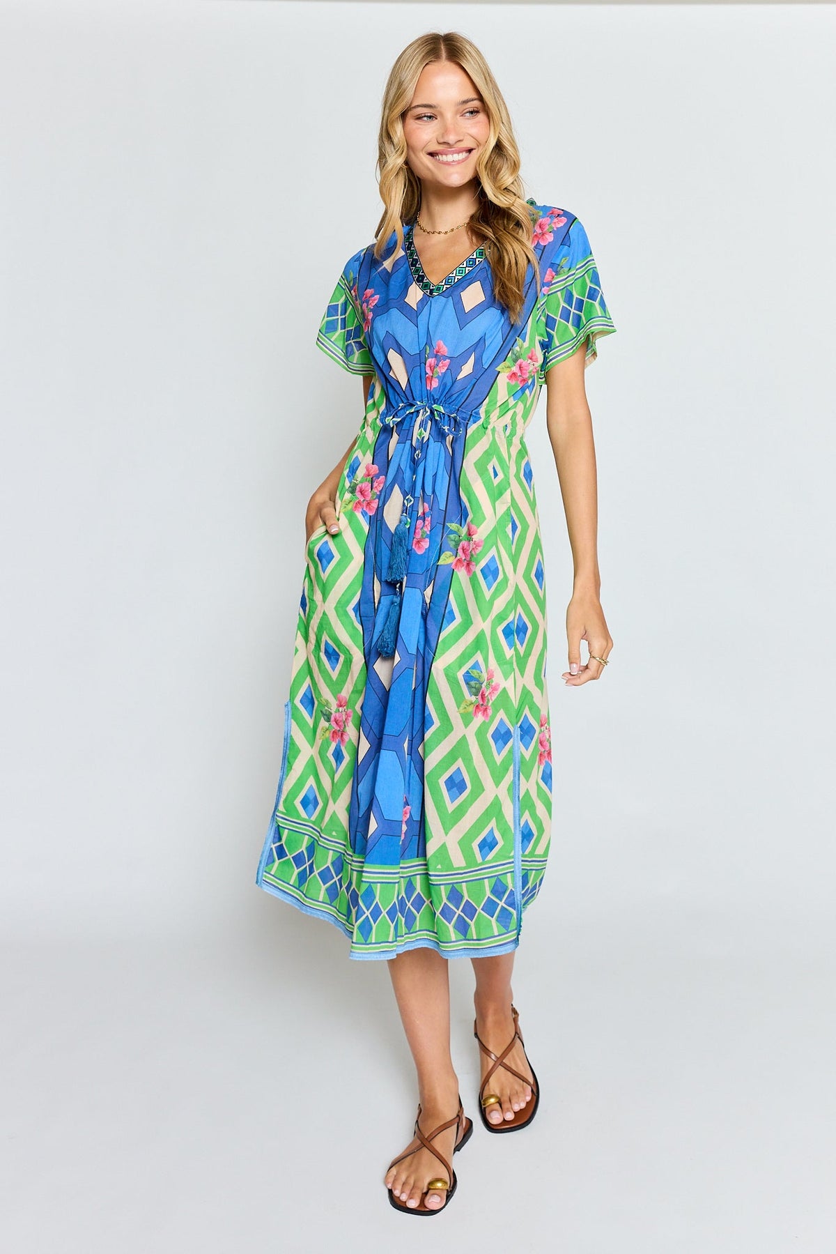 Image of Dresses. Product name - PRE SALE | LulaLife Bella Vista Midi Blueberry in Blue colour by brand - Lulalife