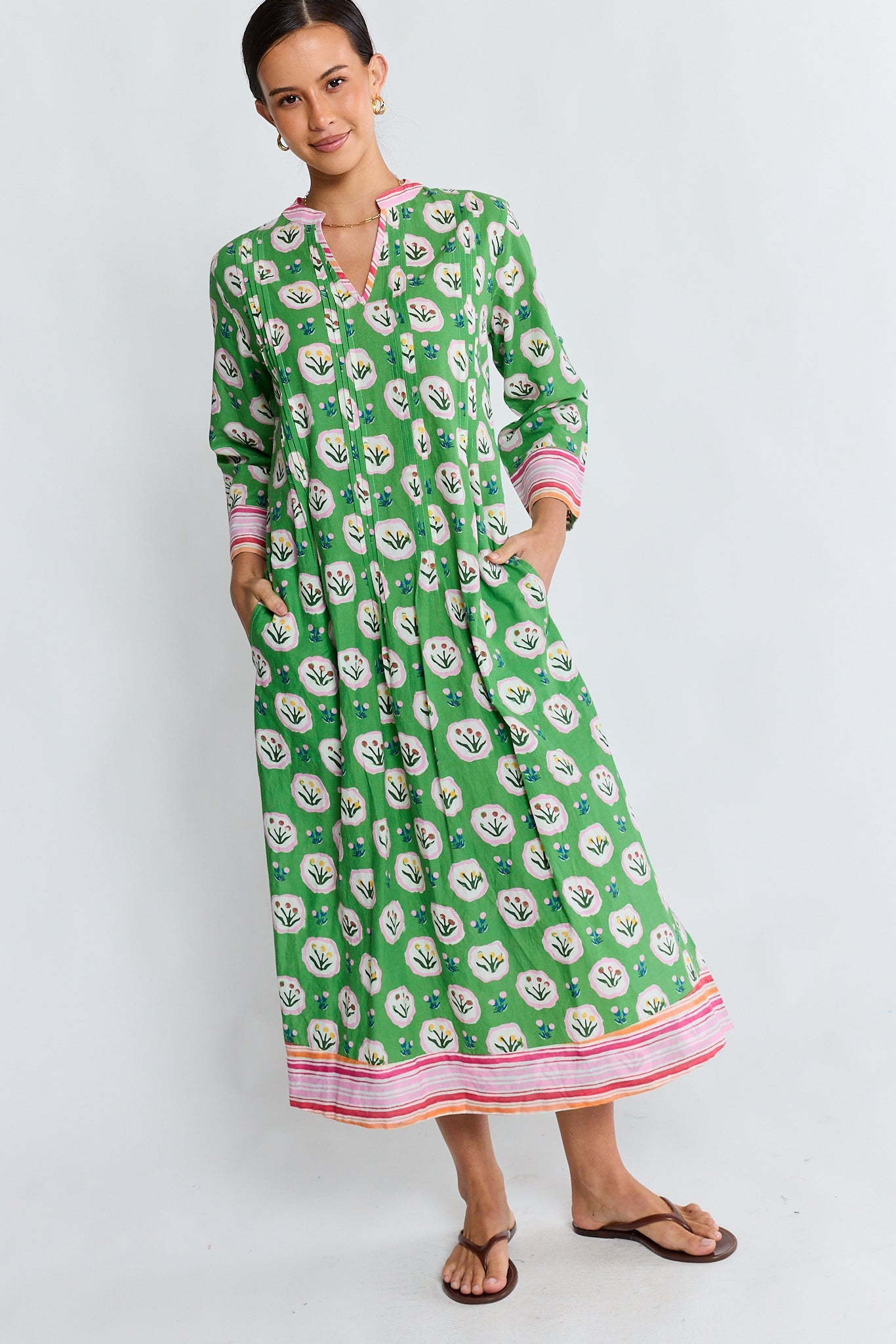 Image of Dresses. Product name - LulaLife Beth Midi Fern in Fern colour by brand - Lulalife