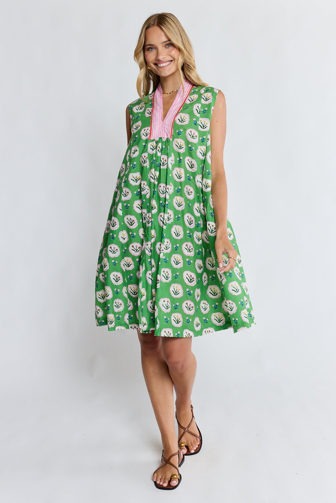 Image of Dresses. Product name - LulaLife Beth Sundress Fern in Fern colour by brand - Lulalife