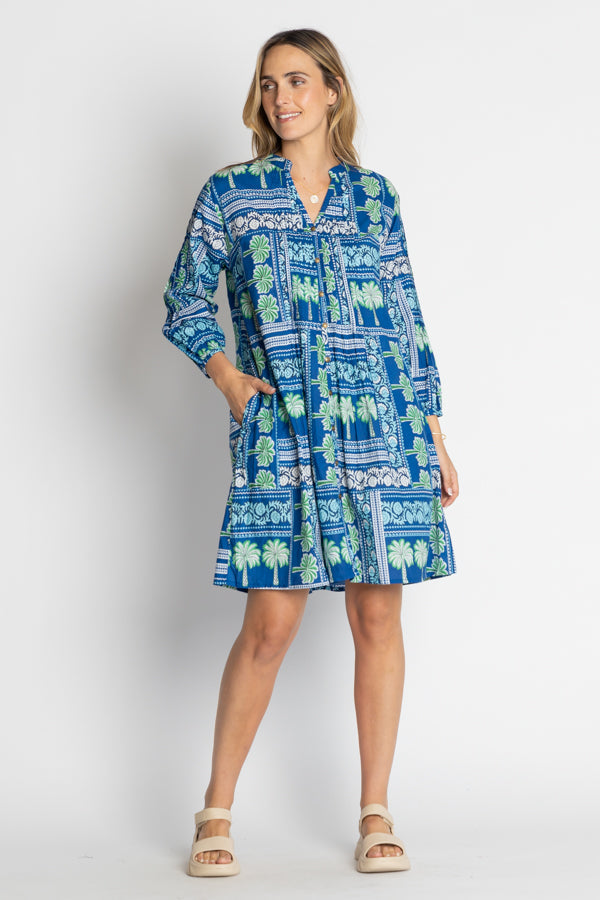 Image of Dresses. Product name - LulaLife Catira Dress Ocean in Ocean colour by brand - LulaLife
