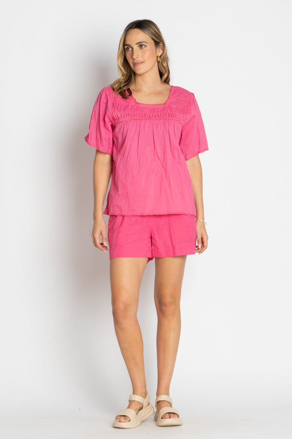 LulaLife Celeste Cropped Top (Pink)