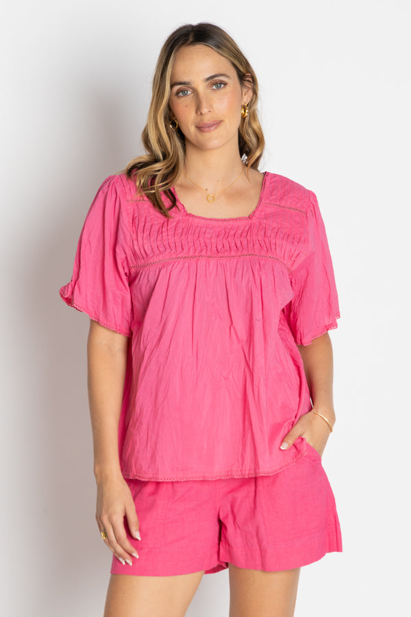 LulaLife Celeste Cropped Top (Pink)
