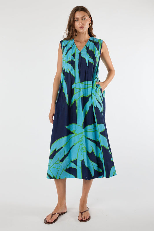 Image of Dresses. Product name - PRE SALE | LulaLife Colette S/L Midi Navy in Navy colour by brand - Lulalife