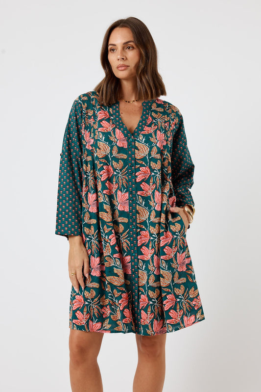 Image of Dresses. Product name - LulaLife Elija Button Dress in Dress colour by brand - LulaLife