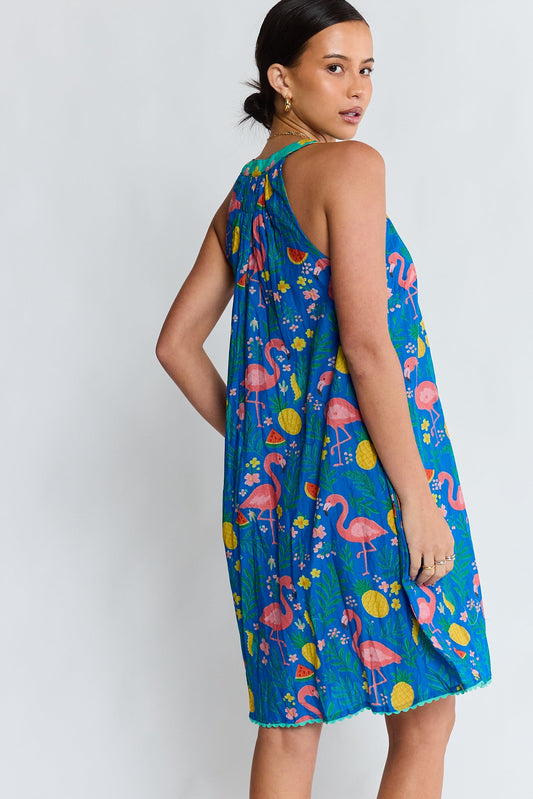PRE SALE | LulaLife Flamingo Sundress (Azure)