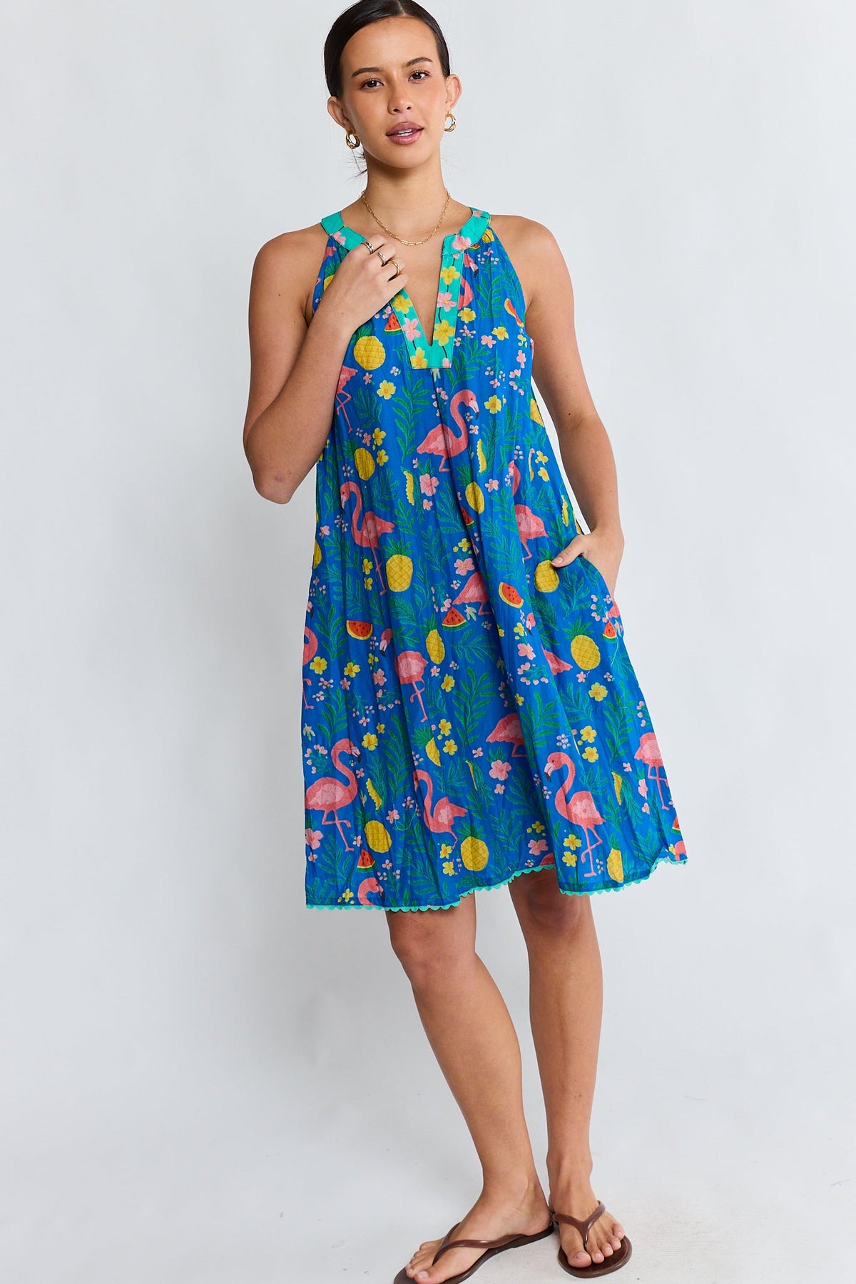 PRE SALE | LulaLife Flamingo Sundress (Azure)