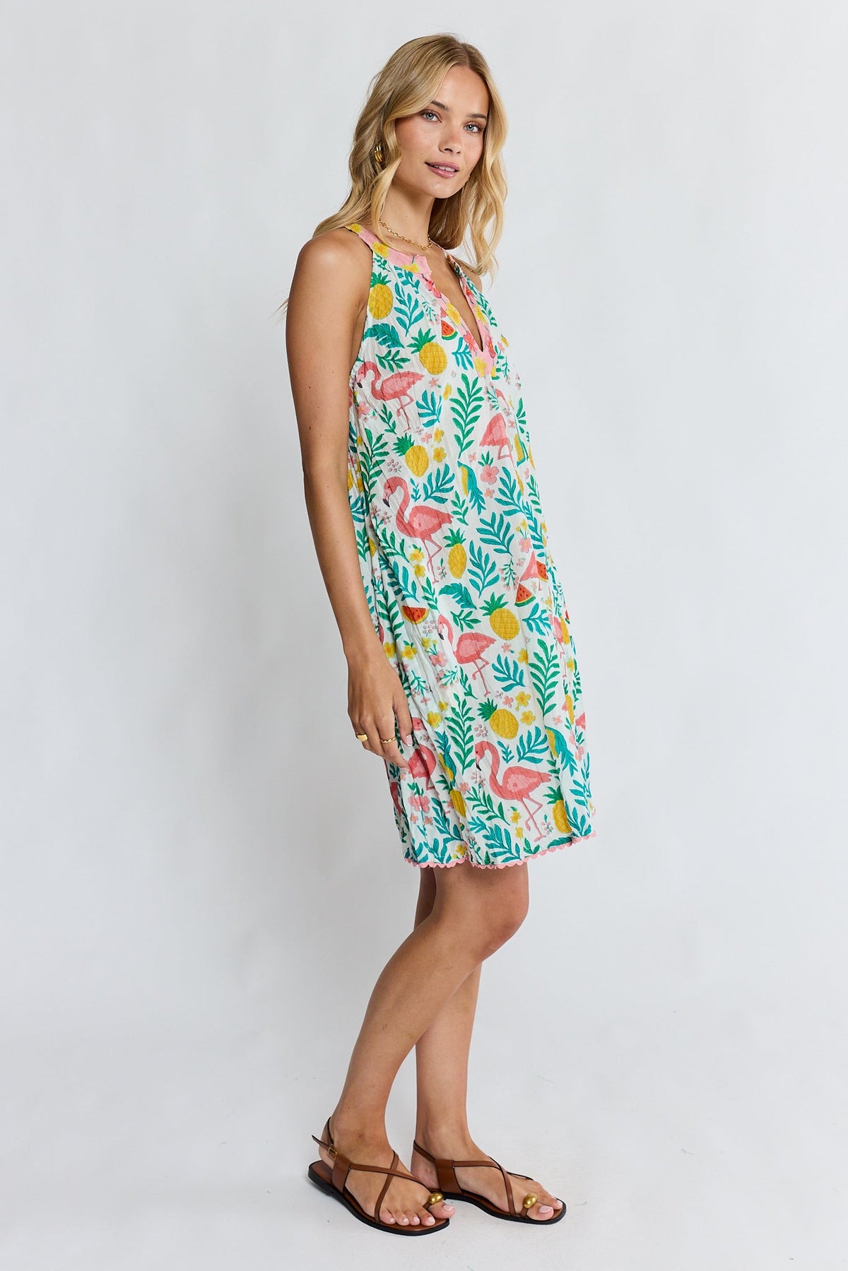PRE SALE | LulaLife Flamingo Sundress (White)