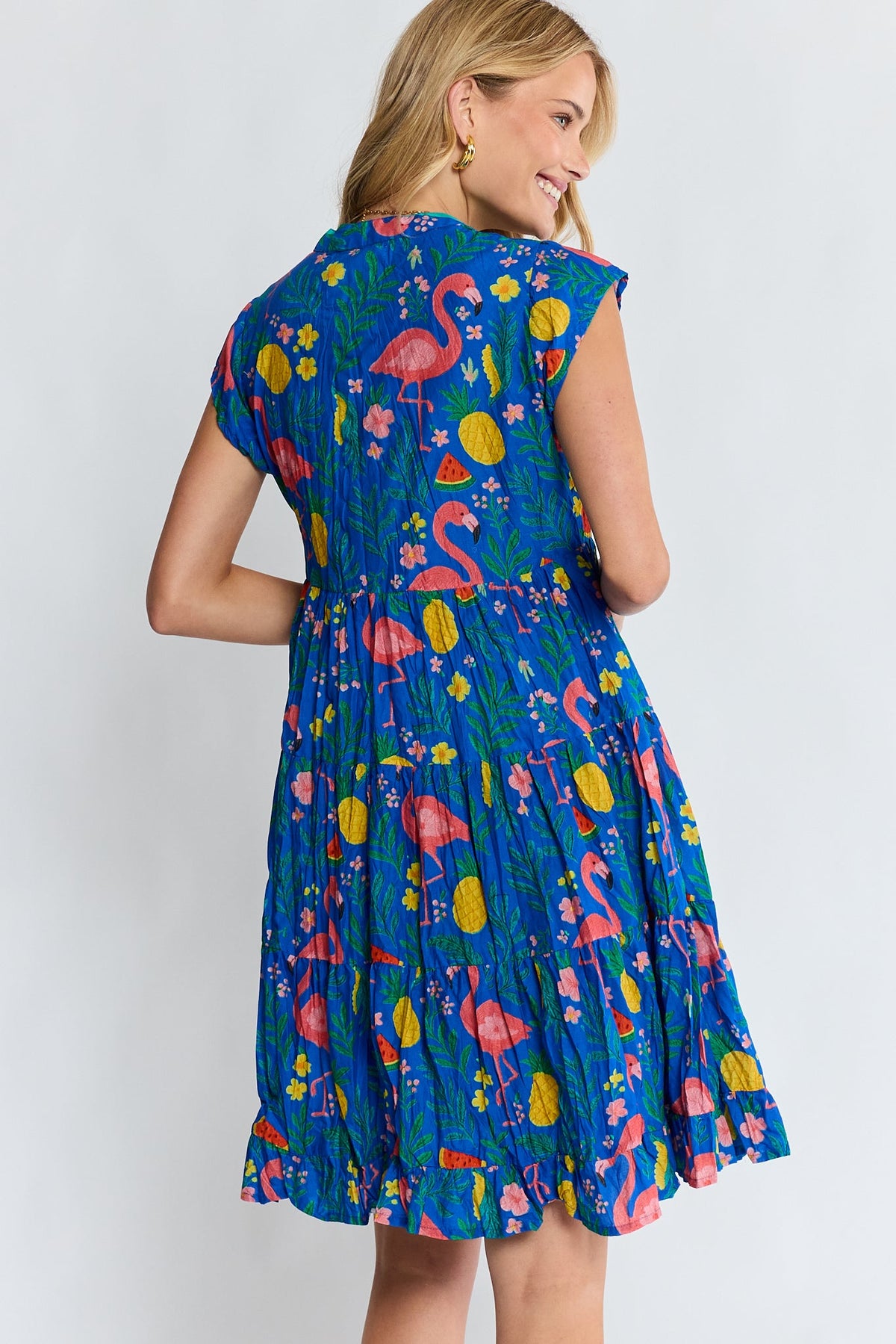 PRE SALE | LulaLife Flamingo Tier Dress (Azure)