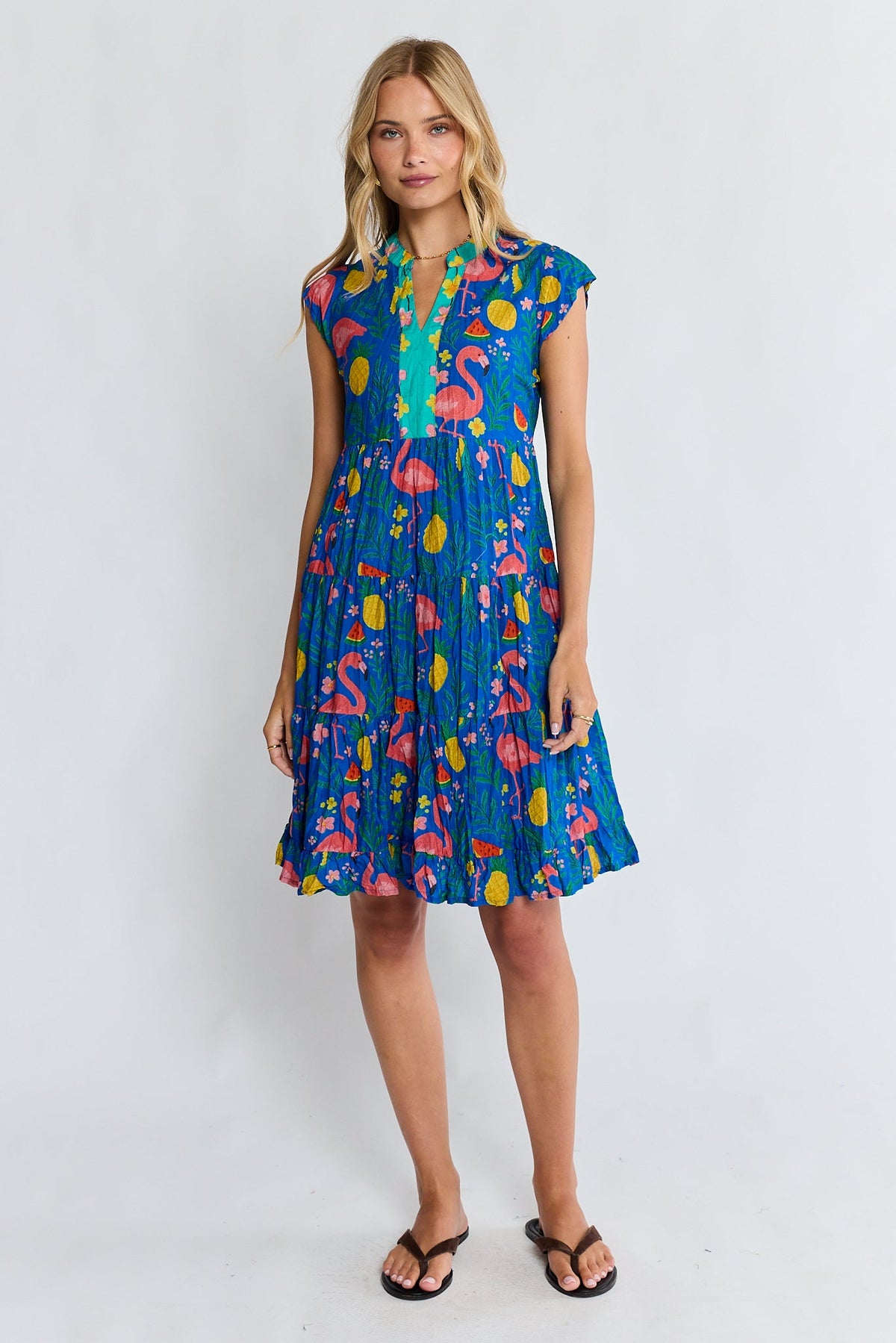 PRE SALE | LulaLife Flamingo Tier Dress (Azure)
