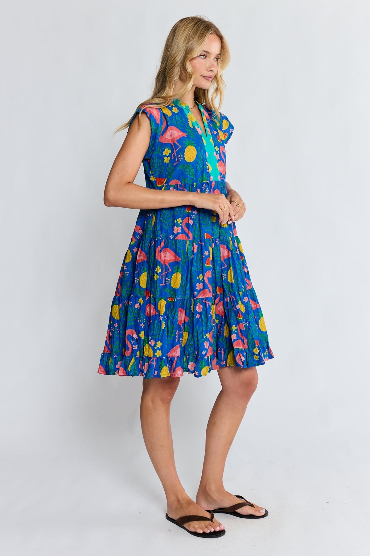 PRE SALE | LulaLife Flamingo Tier Dress (Azure)