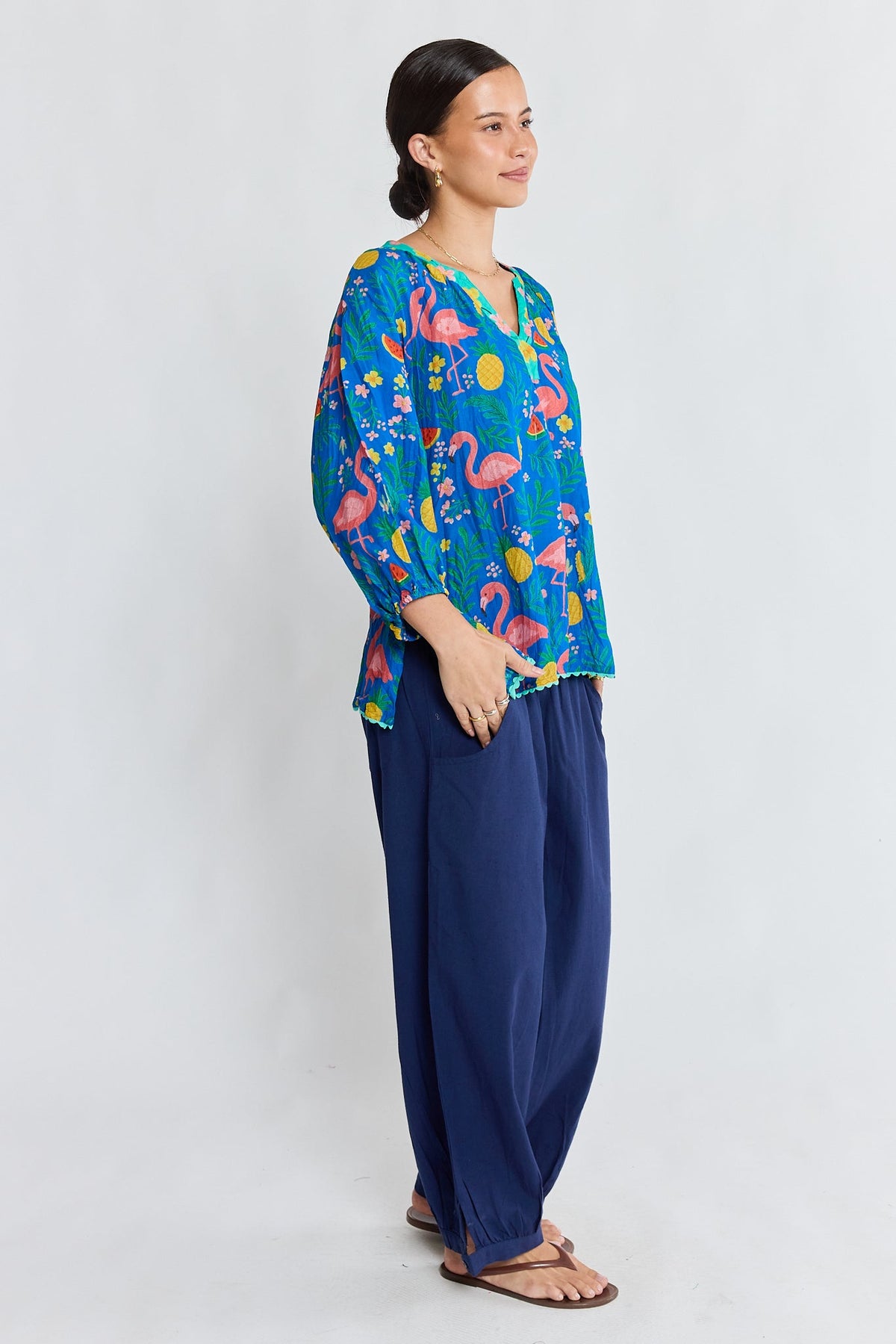 PRE SALE | LulaLife Flamingo Top (Azure)