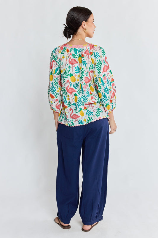 PRE SALE | LulaLife Flamingo Top (White)
