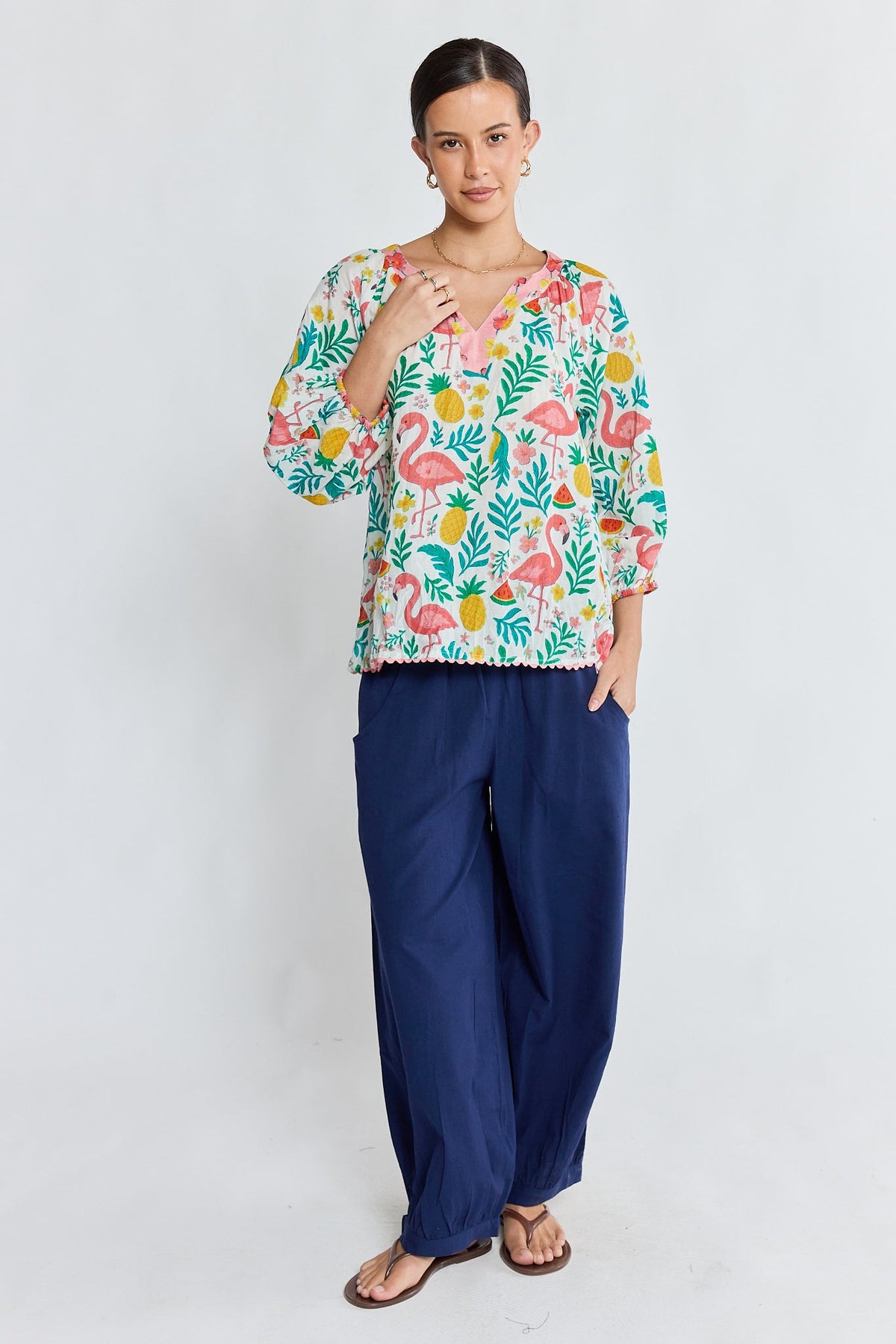 PRE SALE | LulaLife Flamingo Top (White)