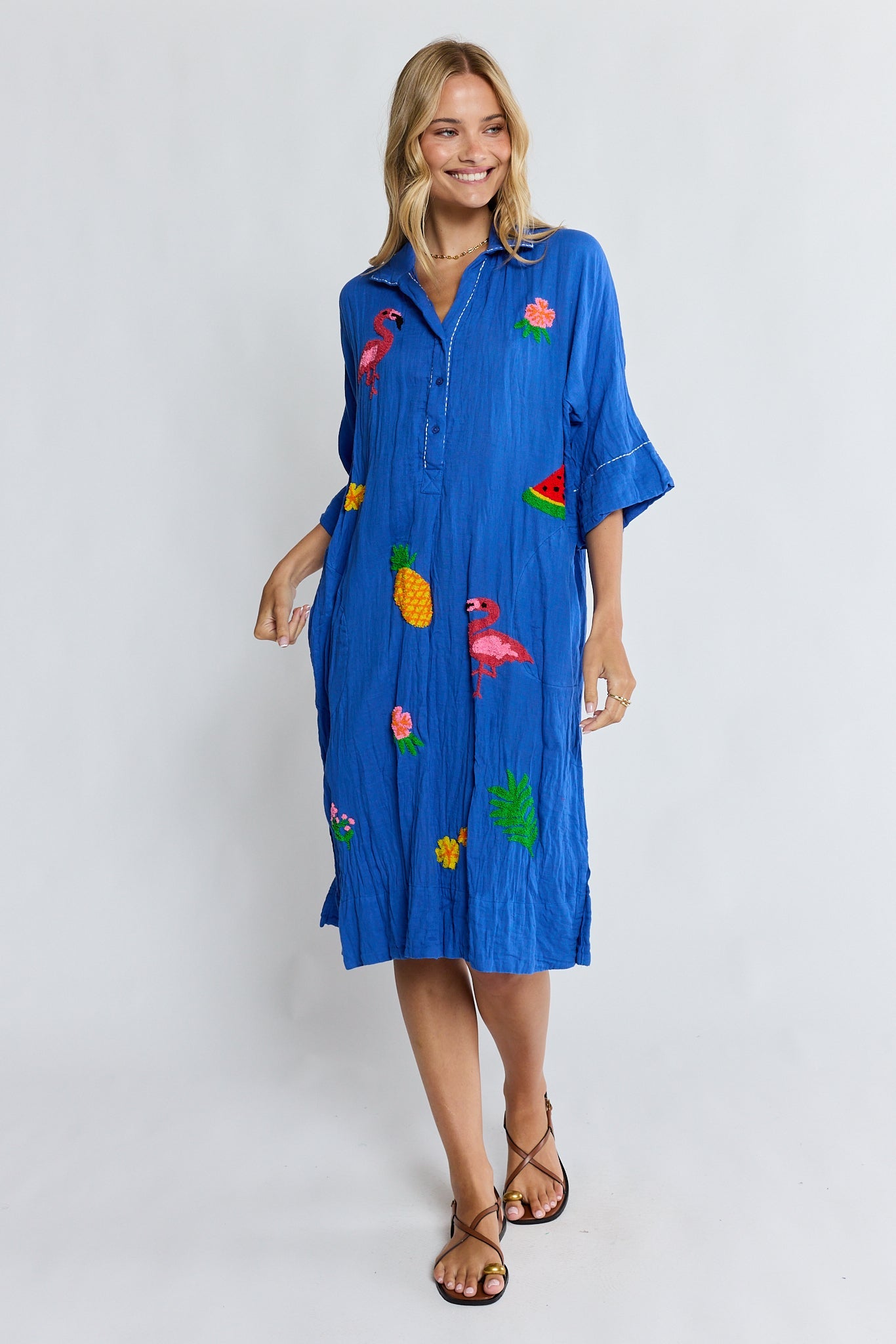 LulaLife Florida Kaftan Azure (Tan)