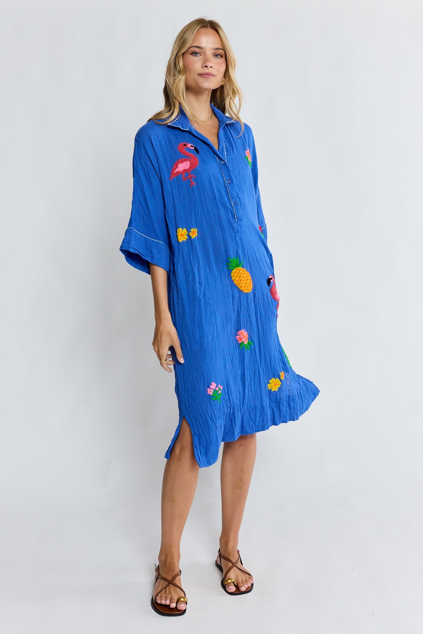 LulaLife Florida Kaftan Azure (Tan)