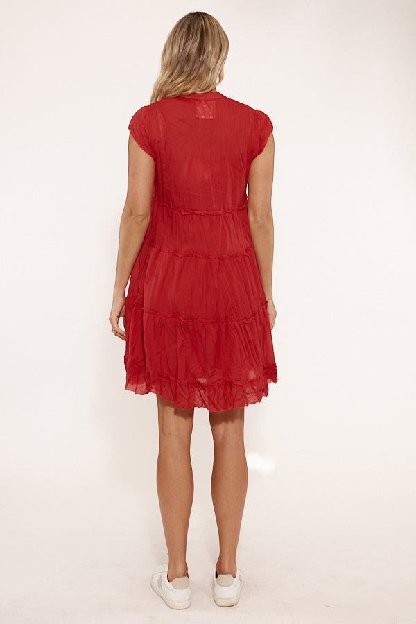 Lulalife Gwen Tier Dress (Melon)