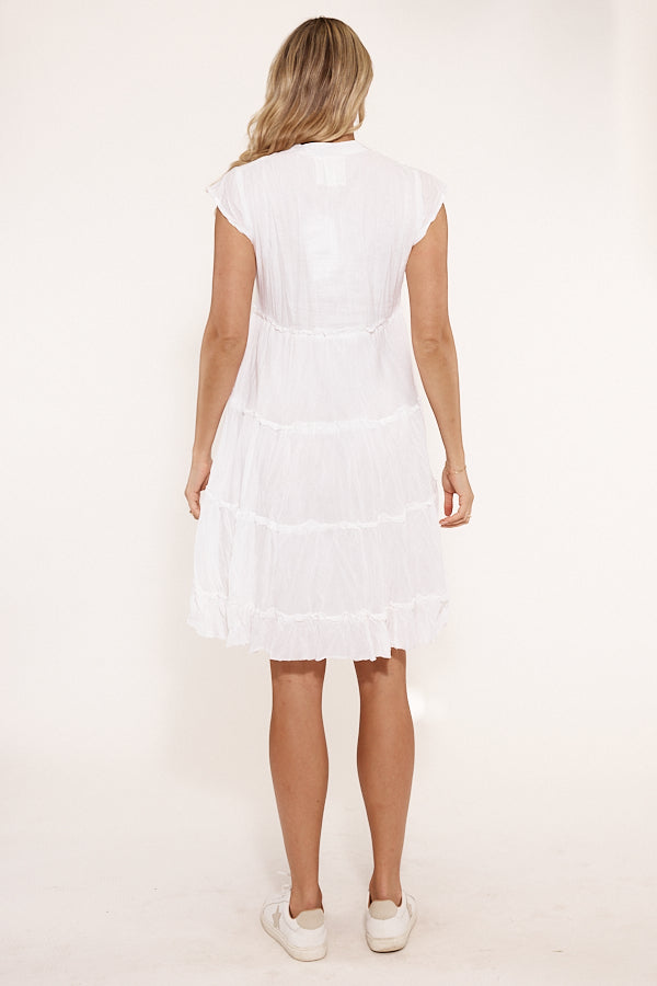 Lulalife Gwen Tier Dress (White)
