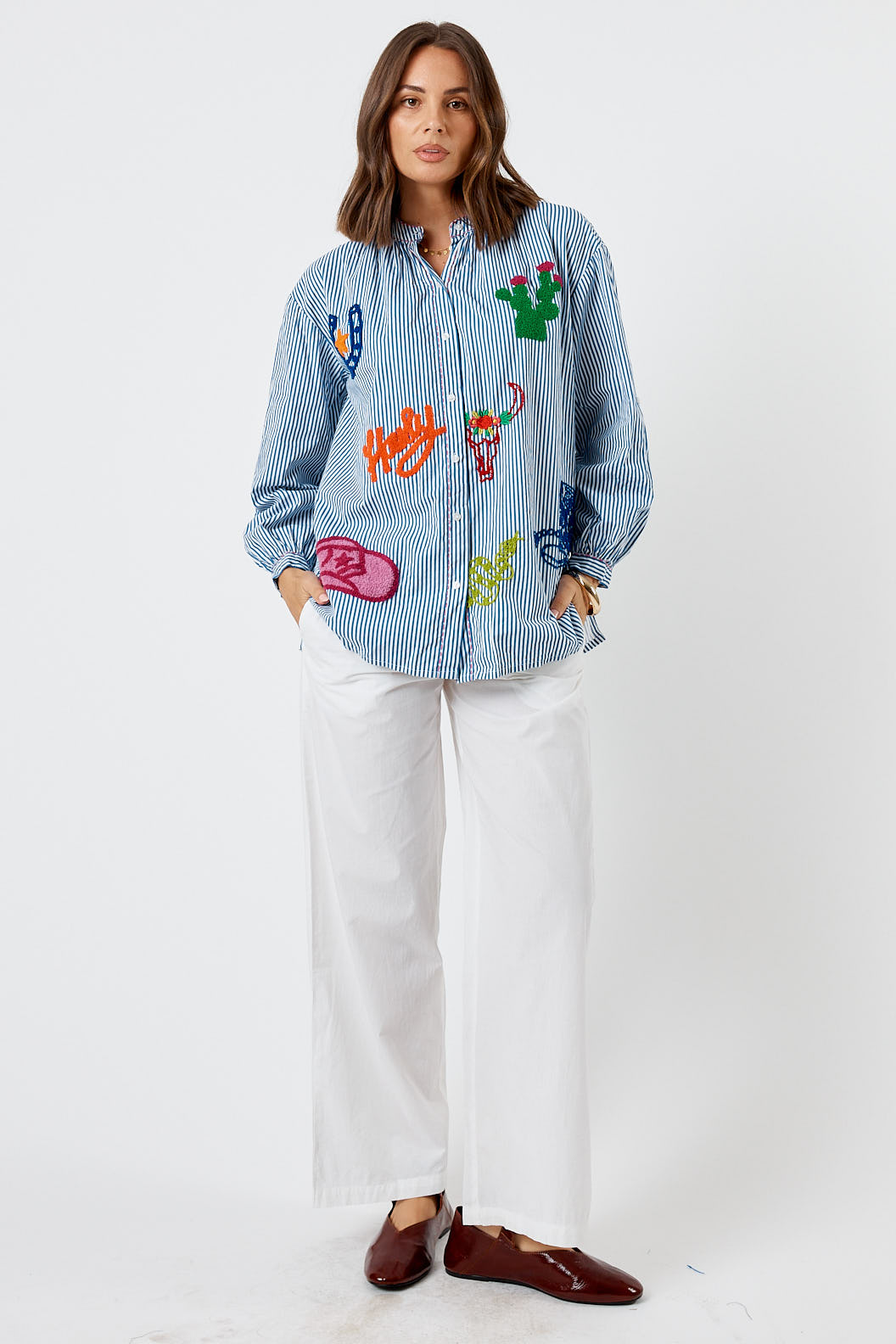 LulaLife Howdy Shirt Stripe (Navy)