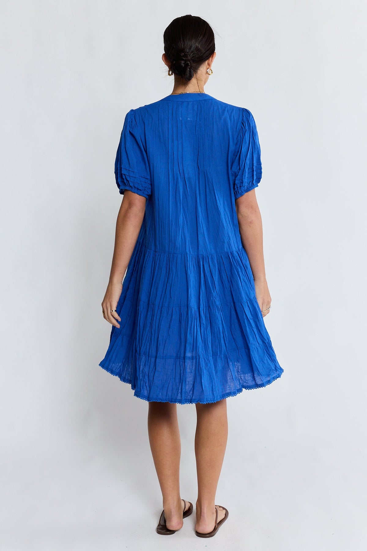 LulaLife Marilyn Button Dress (Azure)