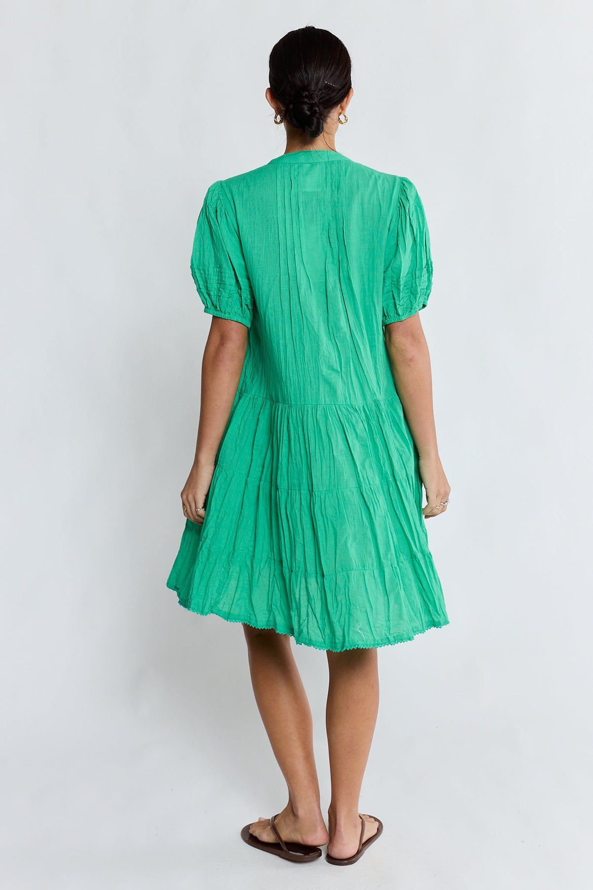 LulaLife Marilyn Button Dress (Sea)
