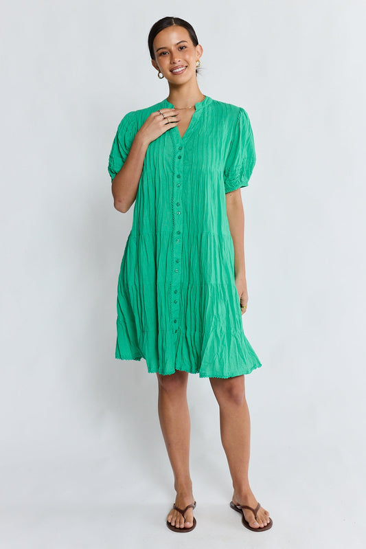 LulaLife Marilyn Button Dress (Sea)