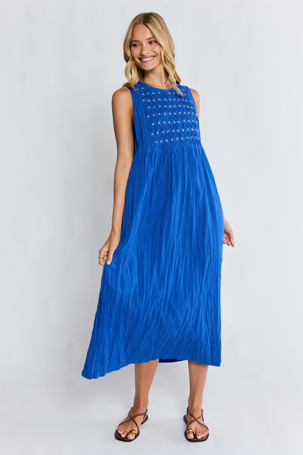 Image of Dresses. Product name - LulaLife Marilyn Maxi Azure in Azure colour by brand - Lulalife