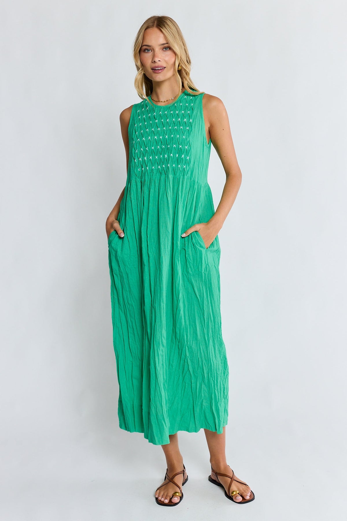 Image of Dresses. Product name - LulaLife Marilyn Maxi Sea in Sea colour by brand - Lulalife