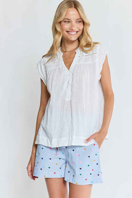 Image of a model wearing Tops. Product name - LulaLife Marilyn Top White in White colour by brand - Lulalife