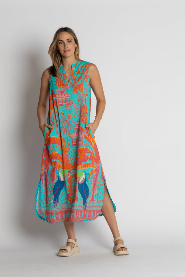 Image of Dresses. Product name - LulaLife Marquita Maxi Lagoon in Lagoon colour by brand - LulaLife