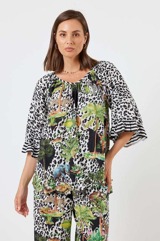 Image of a model wearing Tops. Productname: LulaLife Mathilda Top in Top colour by brand - LulaLife