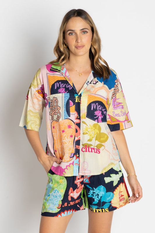 Image of a model wearing Shorts. Productname: LulaLife Melrose Short Navy in Navy colour by brand - Lulalife