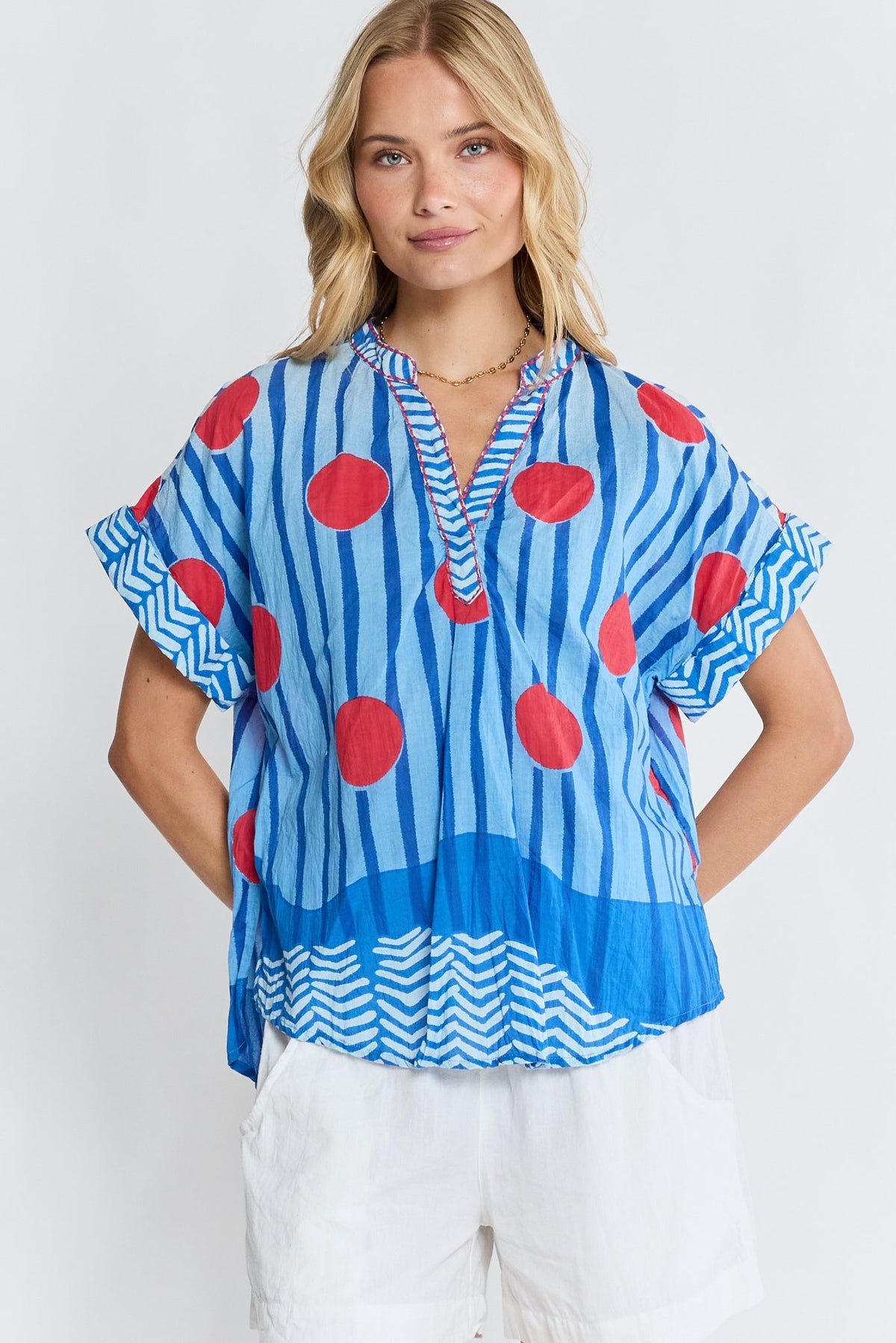 Image of a model wearing Tops. Product name - LulaLife Otis Top in Top colour by brand - Lulalife