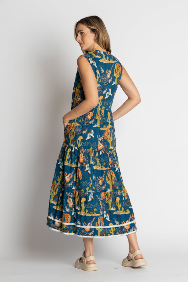 LulaLife Prairie Sleeveless Midi (Navy)