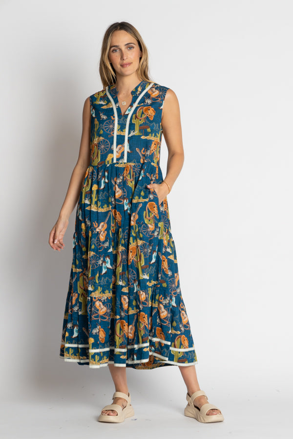 LulaLife Prairie Sleeveless Midi (Navy)