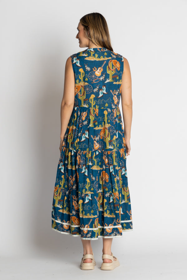 LulaLife Prairie Sleeveless Midi (Navy)