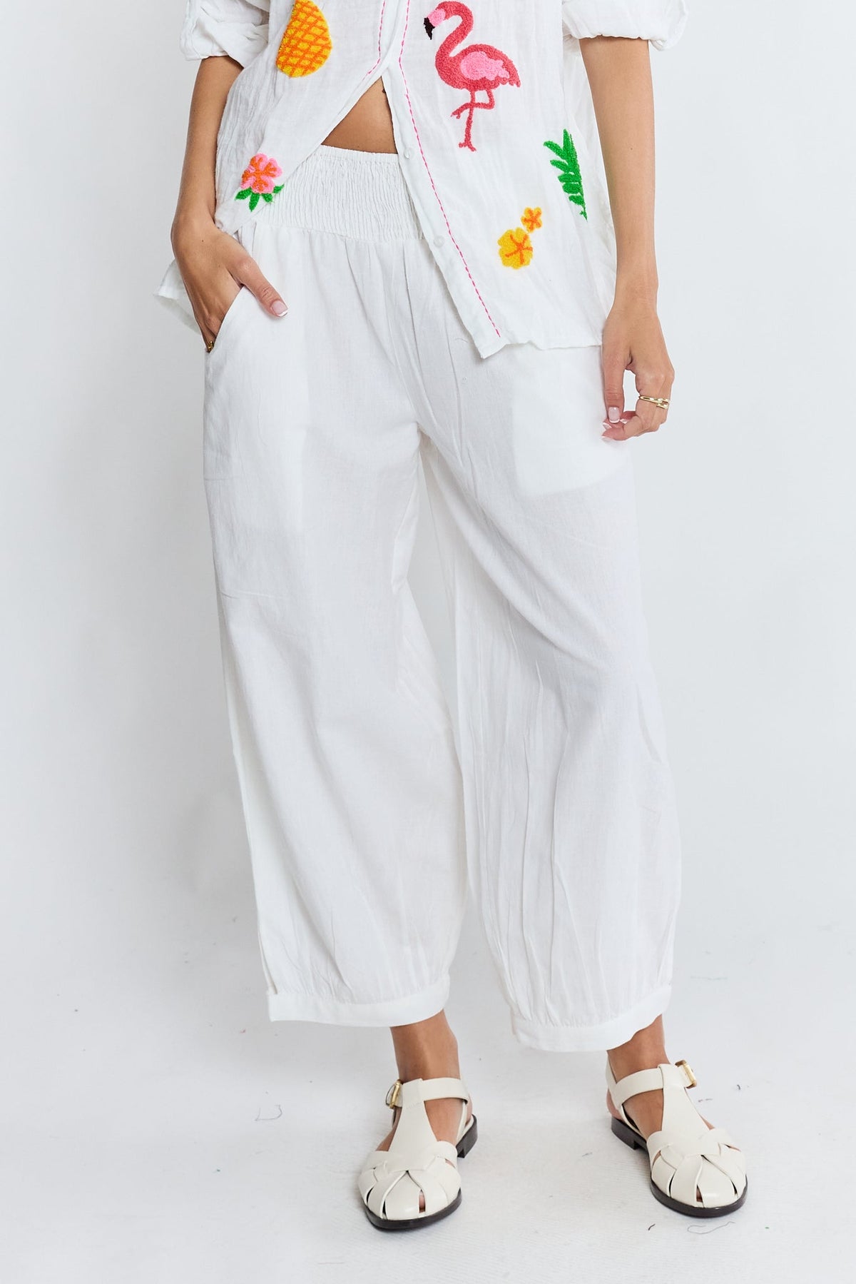 LulaLife Remi Balloon Pant (White)