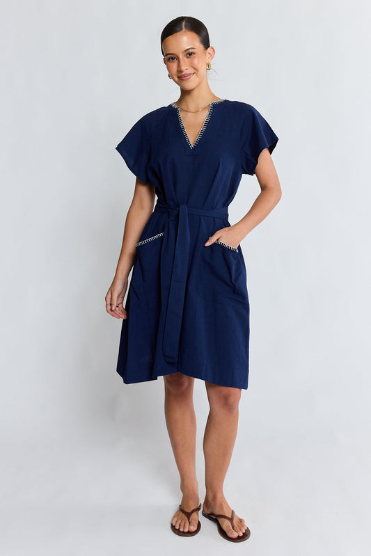 Image of Dresses. Product name - LulaLife Remi Dress Navy in Navy colour by brand - Lulalife