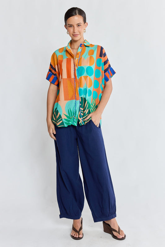 Image of Shirts. Product name - LulaLife Rhea Shirt Flame in Flame colour by brand - Lulalife