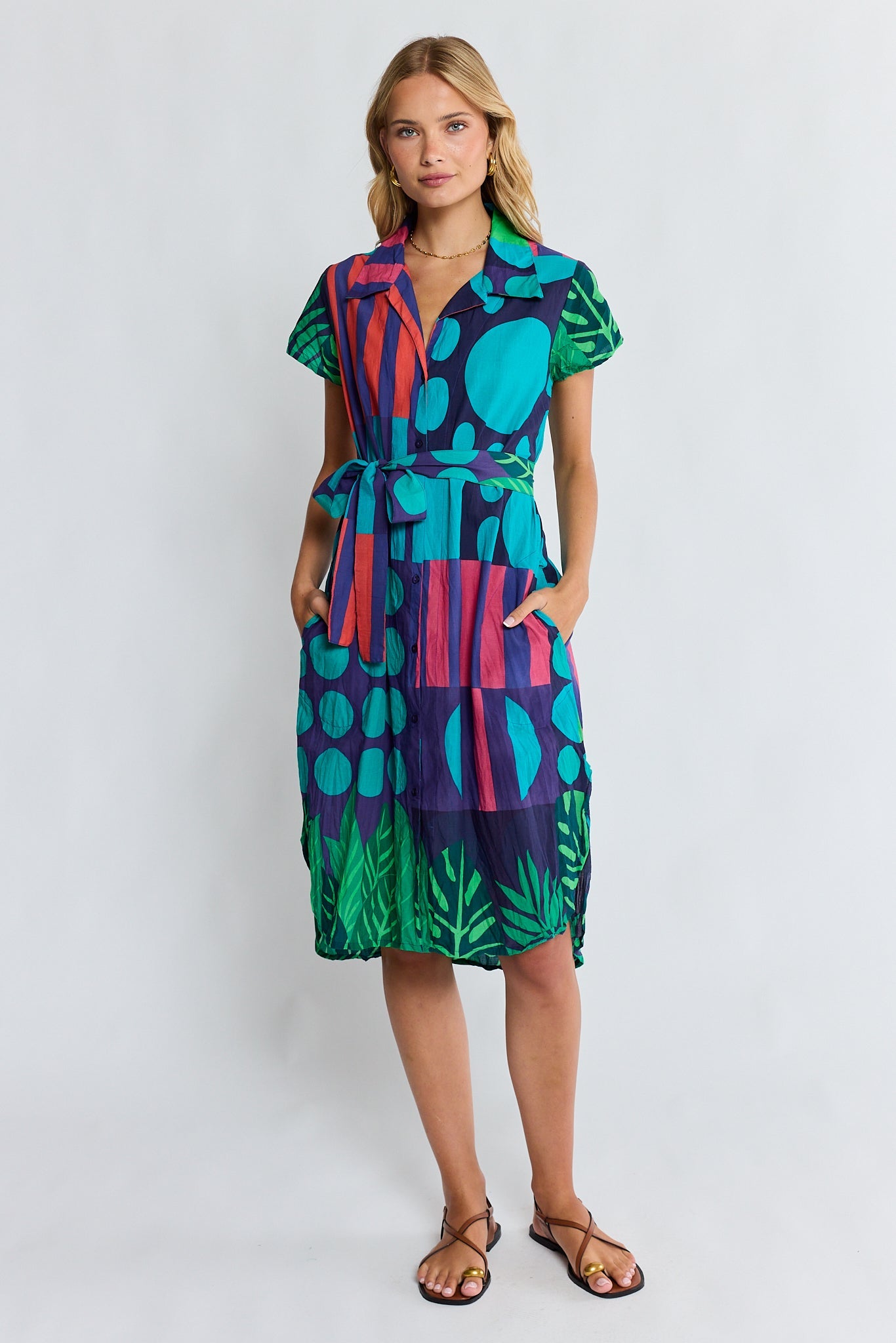 Image of Dresses. Product name - PRE SALE | LulaLife Rhea Shirtmaker Navy in Navy colour by brand - Lulalife