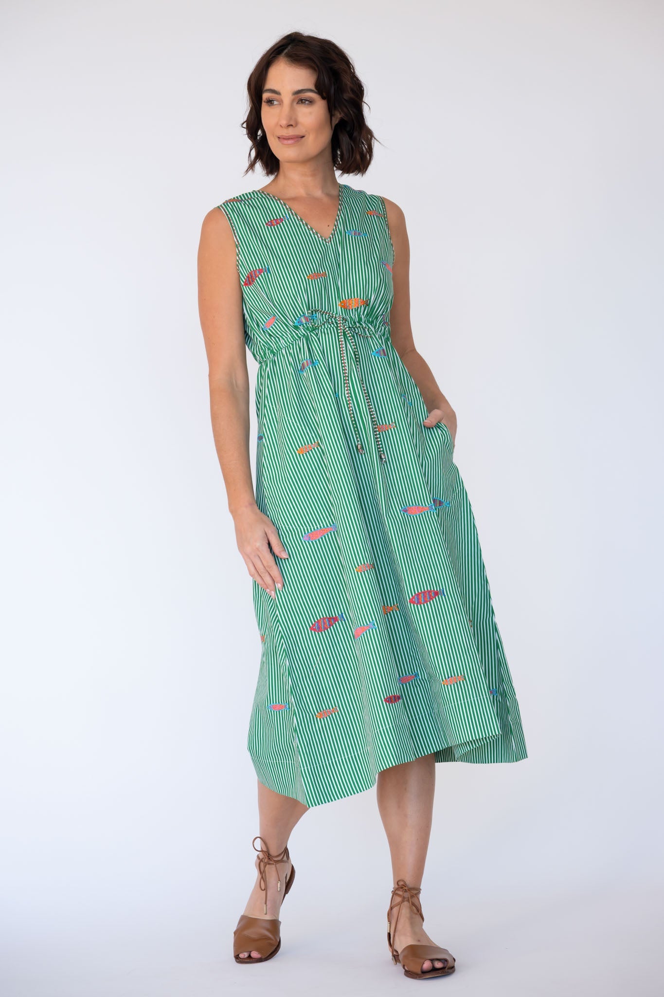 LulaLife Sardine Tie Midi Sea (Stripe)