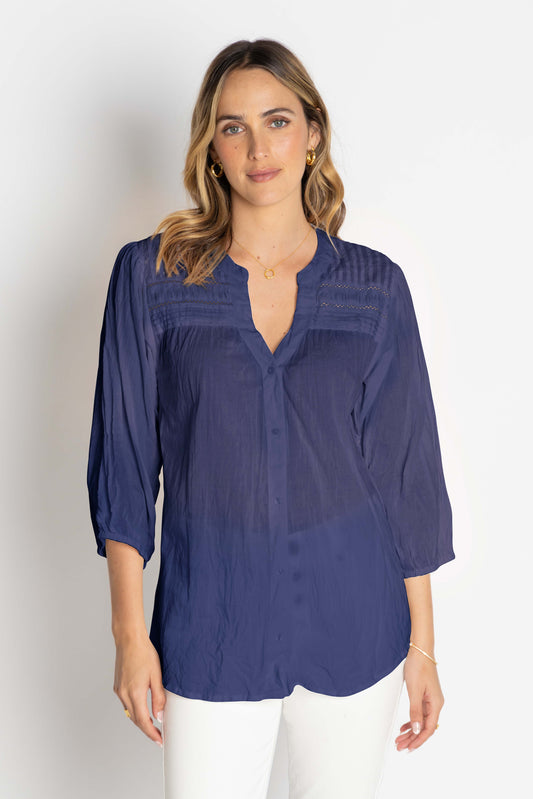 Image of Shirts. Productname: LulaLife Shayna Shirt Navy in Navy colour by brand - Lulalife