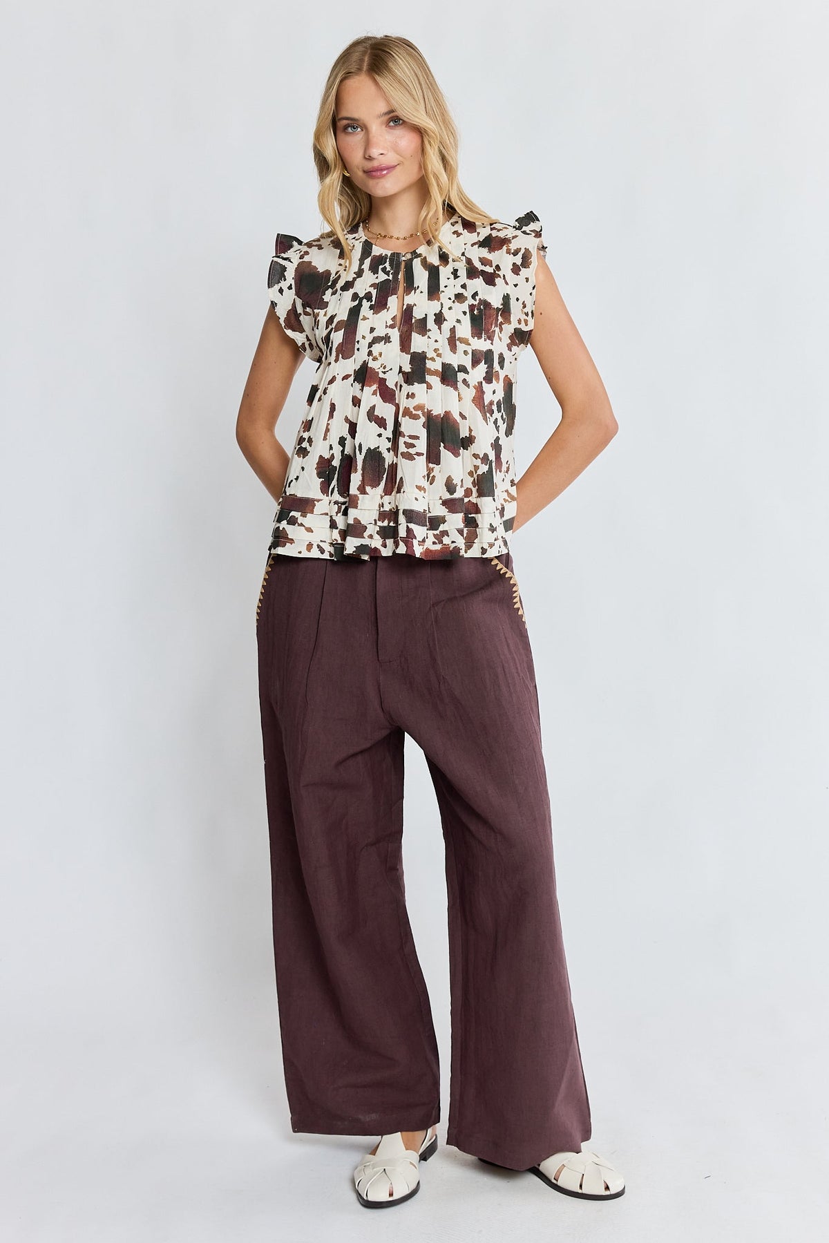 LulaLife Sylvie Top Print (Cow)